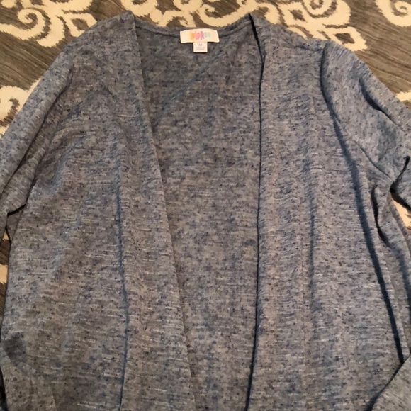 LulaRoe Sarah Cardigan. Heathered Blue - Picture 1 of 7